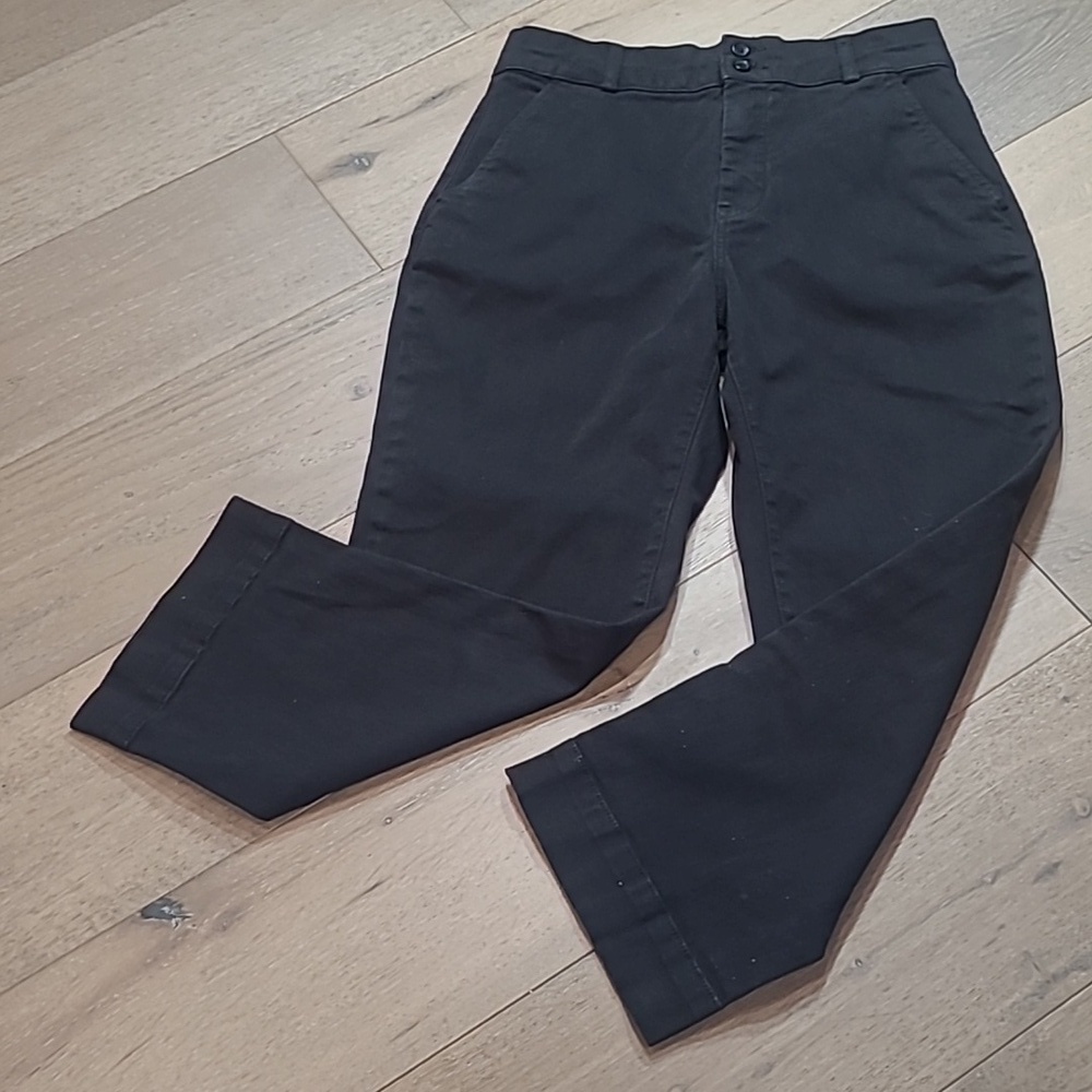 EUC Everlane Jeans Women's sz 6 Black High Rise Wide Leg Crop Pants